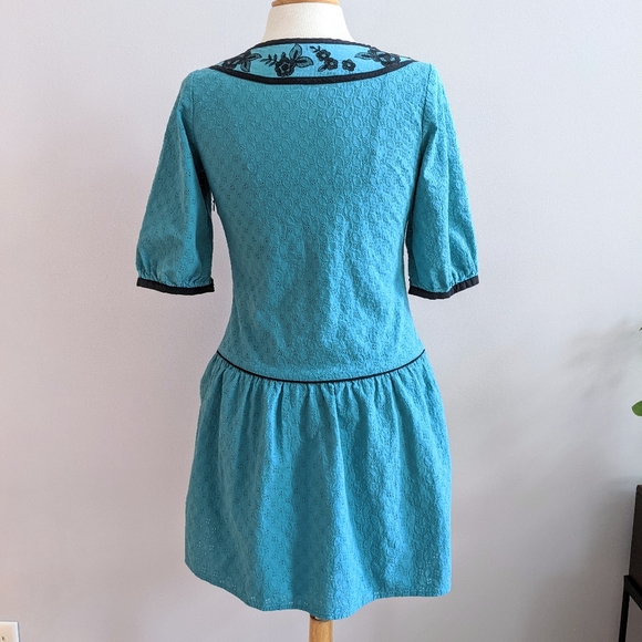 Teal and Black Short Dress - M - Picture 5 of 10